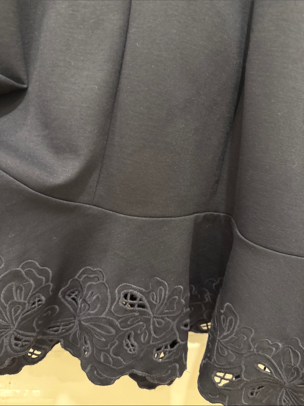 Talbots Embroidered Flounce Sheath Dress in Black 10P - Picture 5 of 10
